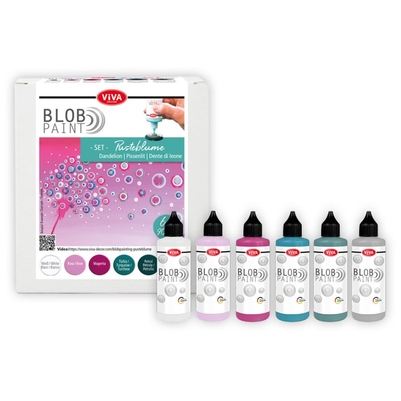 Viva Decor bubbelschilderset Paardenbloem, 6-delig, 6×90 ml